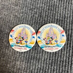 Vintage 1996 Walt Disney World 25th Anniversary Pins Set of 2 Remember The Magic
